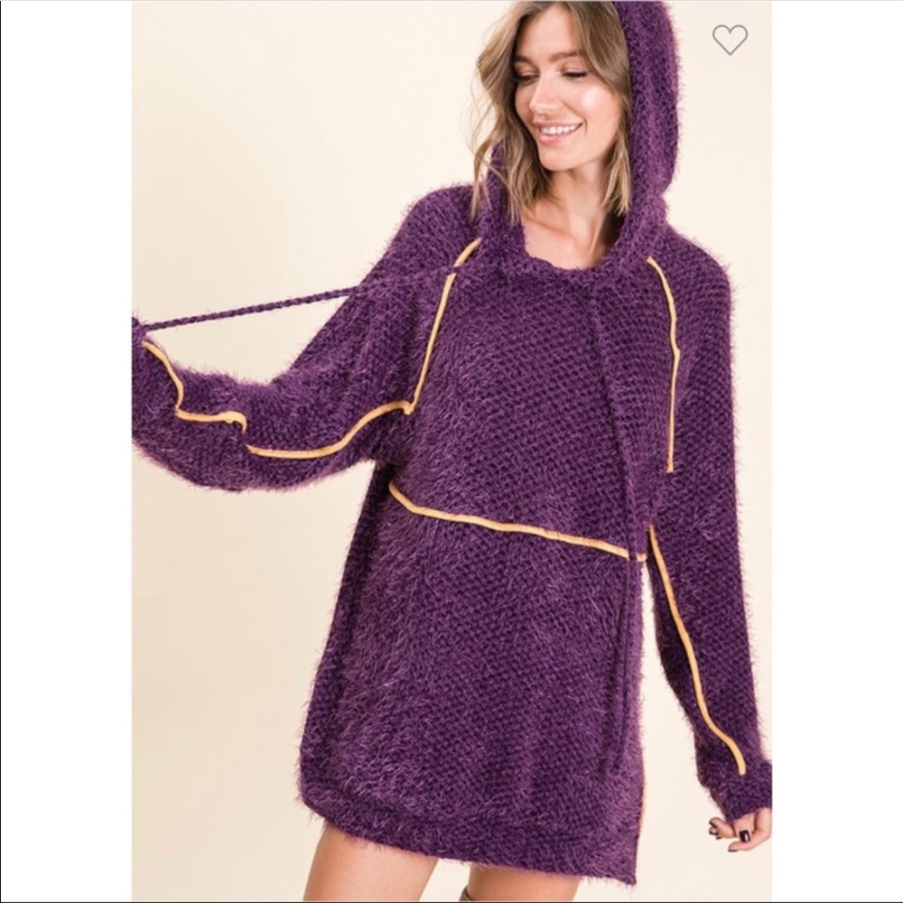 Ces Femme Purple Fuzzy pullover Hoodie - Picture 10 of 11